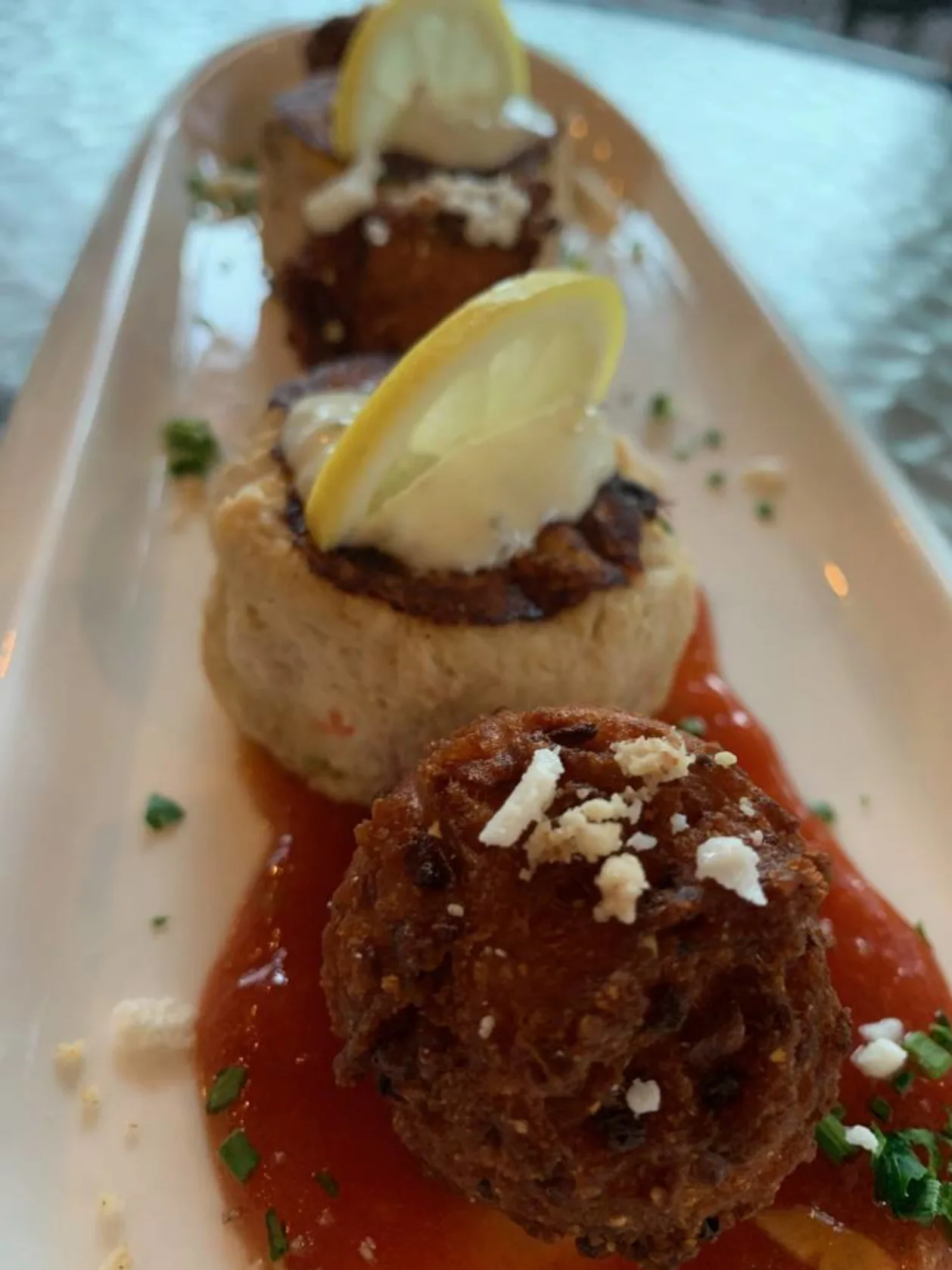Crab cake at Coast Ritz Carlton Amelia Island